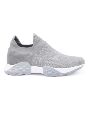 Dandgez New Knitted Upper Shoes For Men Grey